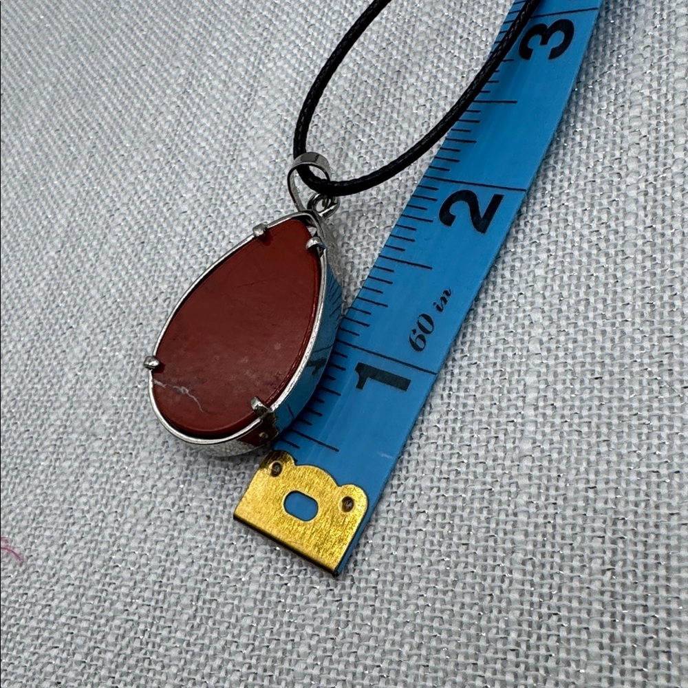 Red Jasper gemstone necklace 2” silver tone tree of life Pendant on 9” cord NEW - Picture 6 of 6